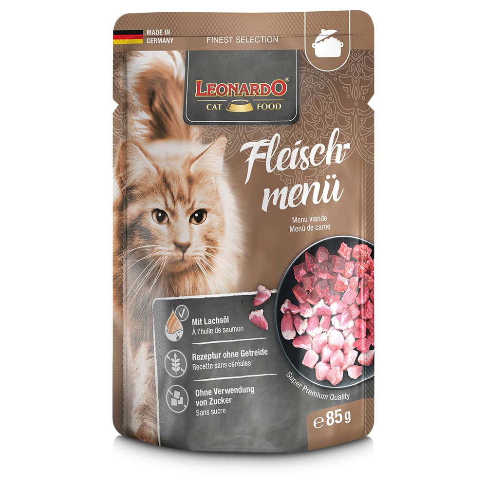 6x85g menu à la viande Finest Selection Leonardo - Nourriture pour Chat